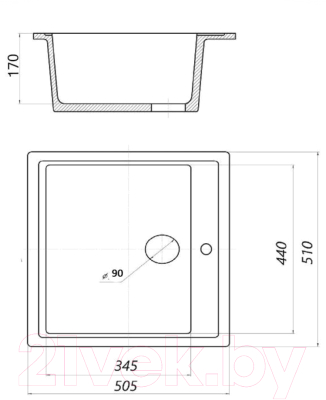 Мойка кухонная Wisent 510-30W