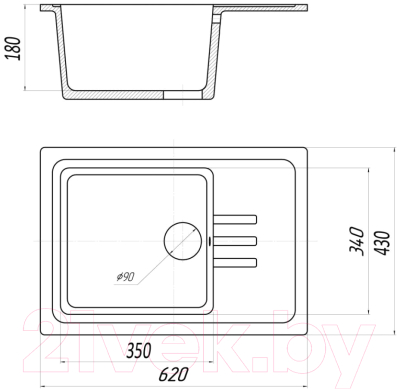 Мойка кухонная Wisent 620-30W