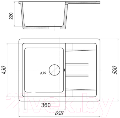 Мойка кухонная Wisent 650-30W
