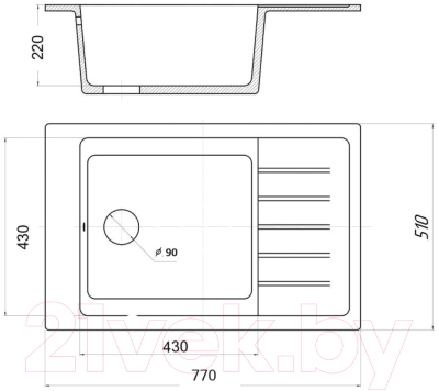 Мойка кухонная Wisent 780-27WP
