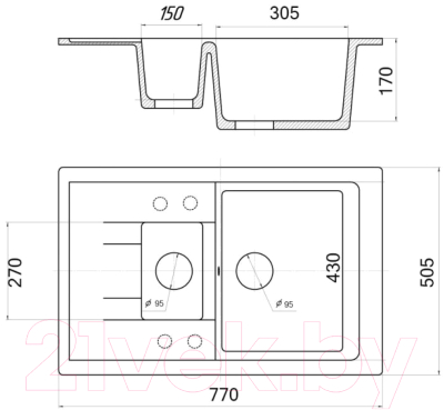 Мойка кухонная Wisent 780-29WQ