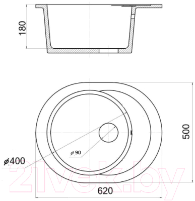 Мойка кухонная Wisent 620-30WR