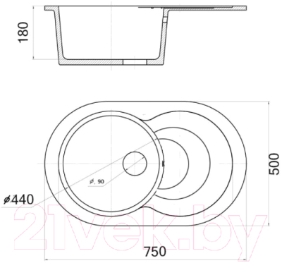 Мойка кухонная Wisent 760-30WR