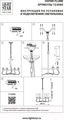 Люстра Lightstar Flume 723065 (MD21056-6A)