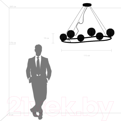 Люстра Lightstar Bari 815263 (MD9500-6B)