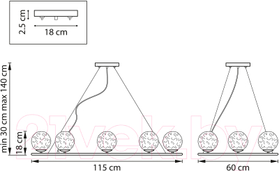 Люстра Lightstar Bari 815283 (MD9500-8B)
