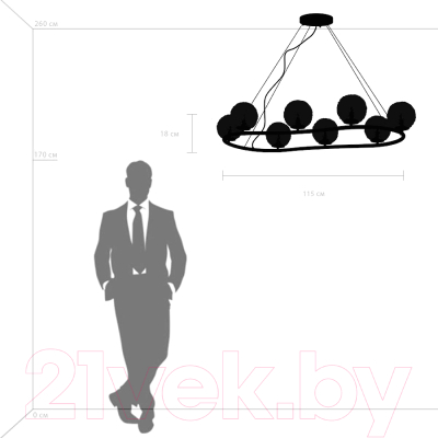 Люстра Lightstar Bari 815283 (MD9500-8B)