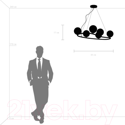 Люстра Lightstar Croco 815360 (MD21055-6B)