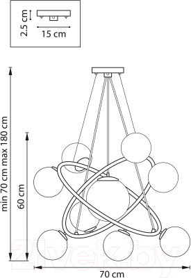 Люстра Lightstar Croco 815390 (MD21055-X9B)