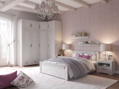 Двуспальная кровать Мебельград Прованс с ортопедическим основанием 180x200