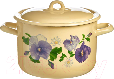 Кастрюля Лысьвенские эмали Анютины глазки С-16111/4 КмЭ - фото