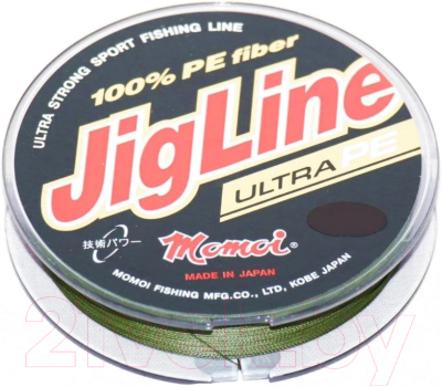 Леска плетеная Momoi JigLine Ultra PE 0.10мм / 402587 (100м, хаки) - фото
