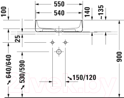 Умывальник Duravit Zencha 55