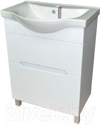 Тумба с умывальником Гамма Р25оФ8-У65 Альбатрос-10065 (фасад белый) - фото