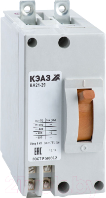 Выключатель автоматический КЭАЗ ВА21-29-241110-25А-12Iн-400AC-У3 / 102706 - фото