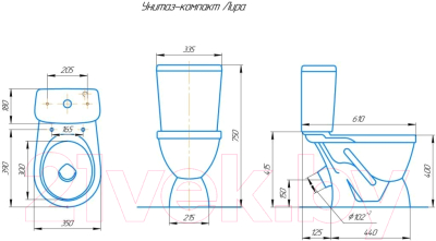 Унитаз напольный Rosa Лира Люкс
