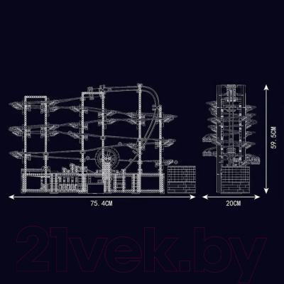 Конструктор электромеханический Mould King Аттракцион – забег шариков / 26002