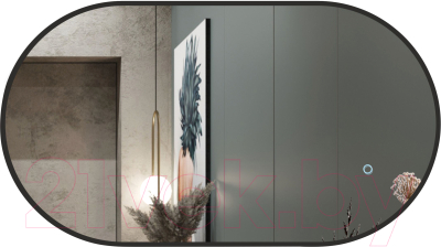 Зеркало Алмаз-Люкс Seoul 9050s-6 (с подсветкой, черный) - фото