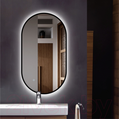 Зеркало Алмаз-Люкс Seoul 9050s-6 (с подсветкой, черный)