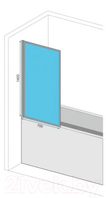 Стеклянная шторка для ванны REA Elegant / REA-W6601