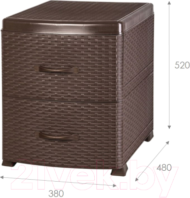 Комод пластиковый Violet Ротанг / 035501