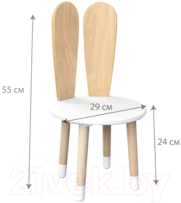 Стул детский Mega Toys С ушками из массива / 71028