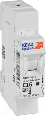 Выключатель автоматический КЭАЗ OptiDin BM63-1C16-4.5-УХЛ3 / 326794 - фото