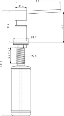 Дозатор встраиваемый в мойку Paulmark Kraft D003-431TW
