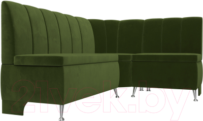 Уголок кухонный мягкий Лига Диванов Кантри 113 правый (микровельвет, зеленый)