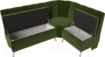 Уголок кухонный мягкий Лига Диванов Кантри 113 правый (микровельвет, зеленый)