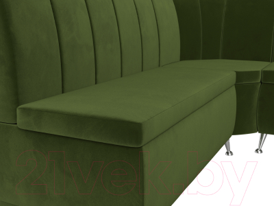 Уголок кухонный мягкий Лига Диванов Кантри 113 правый (микровельвет, зеленый)