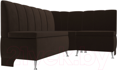 Уголок кухонный мягкий Лига Диванов Кантри 113 правый / 60332 (микровельвет, коричневый)