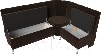 Уголок кухонный мягкий Лига Диванов Кантри 113 правый / 60332 (микровельвет, коричневый)