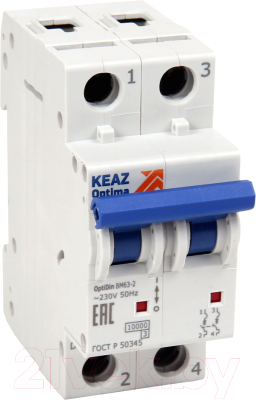 Выключатель автоматический КЭАЗ OptiDin BM63-2K63-УХЛ3 / 260642 - фото