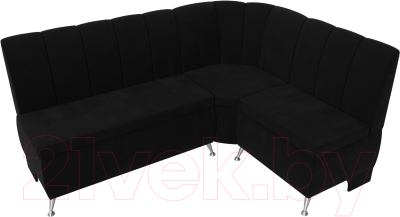 Уголок кухонный мягкий Лига Диванов Кантри 113 правый / 60334 (микровельвет, черный)