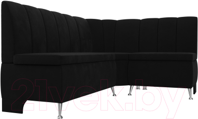 Уголок кухонный мягкий Лига Диванов Кантри 113 правый / 60334 (микровельвет, черный)