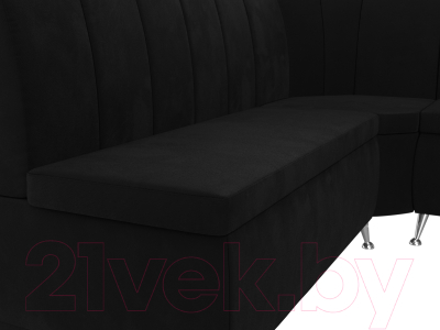 Уголок кухонный мягкий Лига Диванов Кантри 113 правый / 60334 (микровельвет, черный)