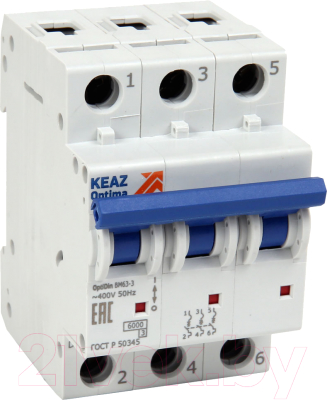 Выключатель автоматический КЭАЗ OptiDin BM63-3C1-УХЛ3 / 260792 - фото