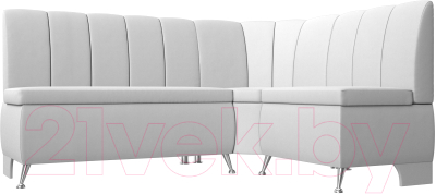 Уголок кухонный мягкий Лига Диванов Кантри 113 правый / 60336 (экокожа, белый) - фото