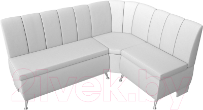 Уголок кухонный мягкий Лига Диванов Кантри 113 правый / 60336 (экокожа, белый)