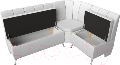 Уголок кухонный мягкий Лига Диванов Кантри 113 правый / 60336 (экокожа, белый)