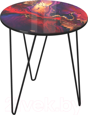 Журнальный столик Sheffilton SHT-CT27 (амарантовый/черный муар) - фото