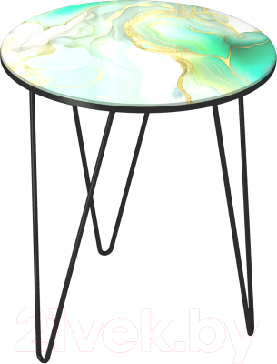 Журнальный столик Sheffilton SHT-CT27 (лазурно-голубой/черный муар) - фото