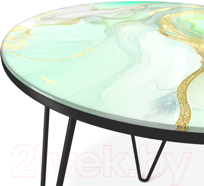 Журнальный столик Sheffilton SHT-CT27 (лазурно-голубой/черный муар)