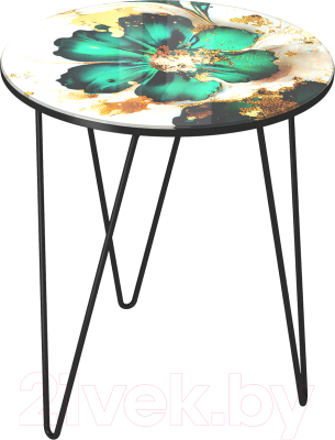 Журнальный столик Sheffilton SHT-CT27 (малахитово-зеленый/черный муар) - фото