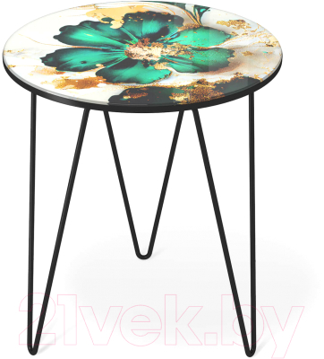 Журнальный столик Sheffilton SHT-CT27 (малахитово-зеленый/черный муар)