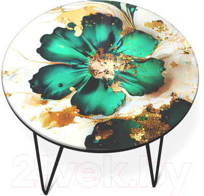 Журнальный столик Sheffilton SHT-CT27 (малахитово-зеленый/черный муар)