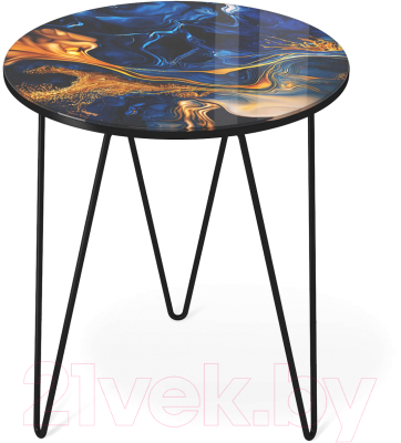 Журнальный столик Sheffilton SHT-CT27 (синий сапфир/черный муар)