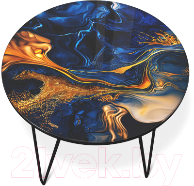 Журнальный столик Sheffilton SHT-CT27 (синий сапфир/черный муар)