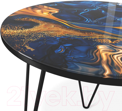 Журнальный столик Sheffilton SHT-CT27 (синий сапфир/черный муар)